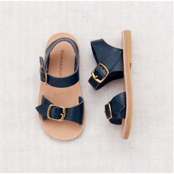 COPY - MISHA & PUFF Kids Unisex Double Buckle No. 1 Leather Sandals Maritime Bl… - Picture 3 of 3
